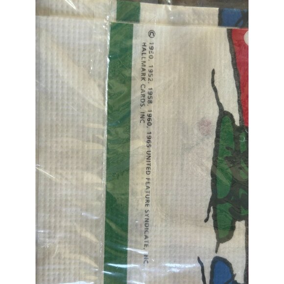 Vintage Ambassador Peanuts Table Cover 54" X 102" With Designed Border By Hallma - Picture 4 of 4